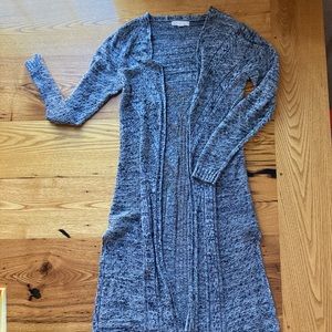 Boutique Black/Gray Duster Cardigan - Small